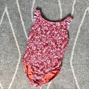 Gap Kids Coral & Pink Floral One Piece Swimsuit XS